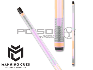 Poison POICND Candy Carbon Fiber Cue - Peach, Green & Lavender - 12.4mm