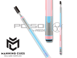 Poison POICND Candy Carbon Fiber Cue - Pink, Light Blue & Light Pink - 12.4mm