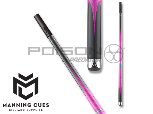 Poison POIMAE Maelith Carbon Fiber Cue - Black & Pink - 12.4mm