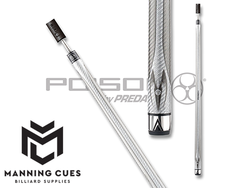 Poison POIMAE Maelith Carbon Fiber Cue - Dark & Light Grey - 12.4mm