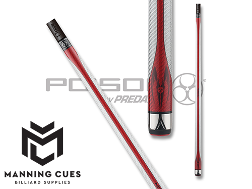 Poison POIMAE Maelith Carbon Fiber Cue - Red & Light Grey - 12.4mm