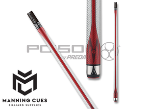 Poison POIMAE Maelith Carbon Fiber Cue - Red & Light Grey - 12.4mm