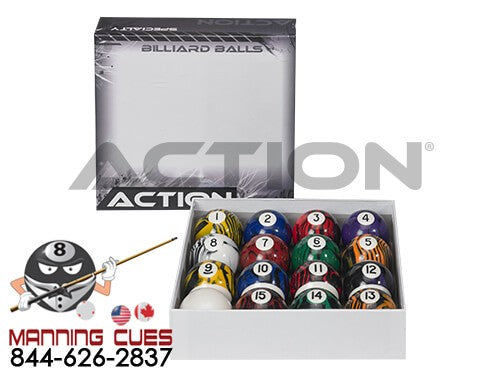Action Pool Ball Set - Black Swirl Marble - BBBM