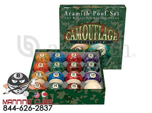 Camouflage Aramith Pool Ball Set - BBCAM