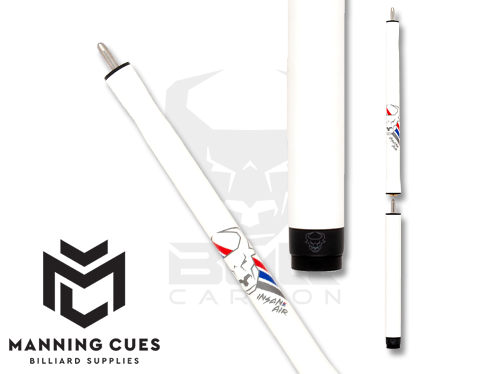 Bull Carbon BCJCW NW White Insane Air Series Jump Cue - no wrap