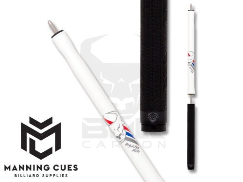 Bull Carbon BCJCW White Insane Air Series Jump Cue - sport wrap