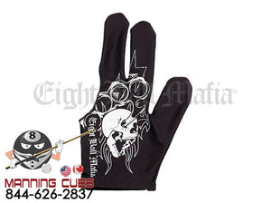Eight Ball Mafia Billiard Glove - Skull and Brass Knuckles - BGLEBM01