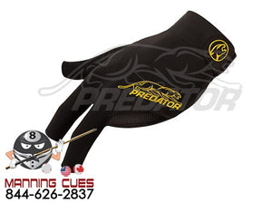 Predator Second Skin Black and Yellow Pool Cue Glove Closed Thumb - BGLPY