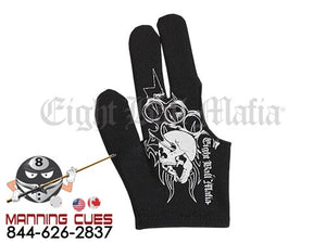 Eight Ball Mafia Billiard Glove - Skull and Brass Knuckles - BGLEBM01