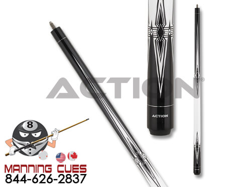 Action BW25 Black and White Pool Cue