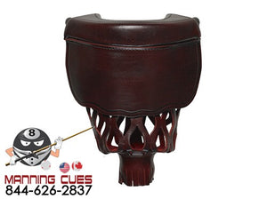 Burgundy Leather Scalloped Shield Pockets - Set of 6 - TPPK05