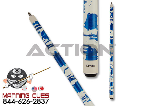 Action VAL38 Blue Splatter Pool Cue