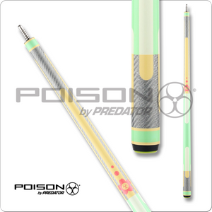Poison POICND Candy Carbon Fiber Cue - Green, Yellow & Peach - 12.4mm