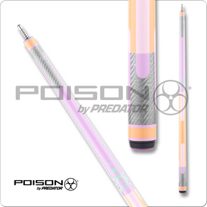 Poison POICND Candy Carbon Fiber Cue - Peach, Green & Lavender - 12.4mm