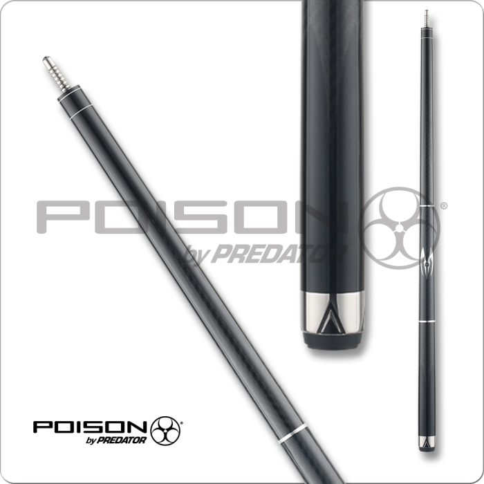 Poison POIMAE Maelith Carbon Fiber Cue - Black w/ Wrap - 12.4mm