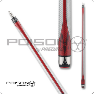 Poison POIMAE Maelith Carbon Fiber Cue - Red & Light Grey - 12.4mm