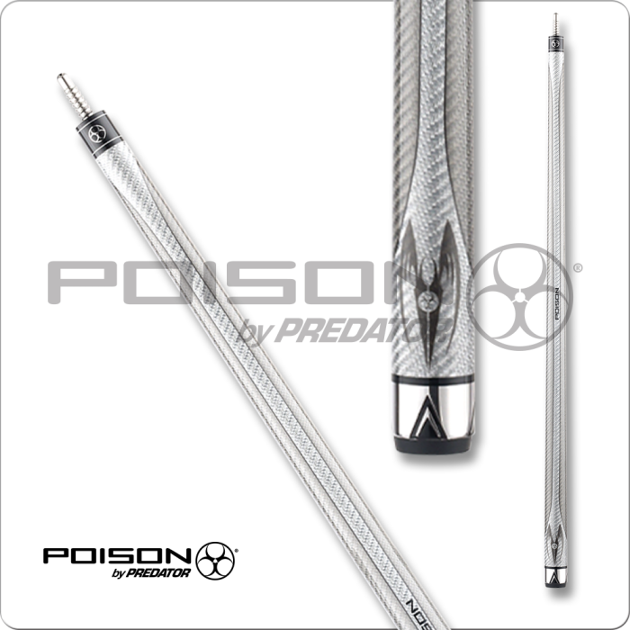 Poison POIMAE Maelith Carbon Fiber Cue - Dark & Light Grey - 12.4mm