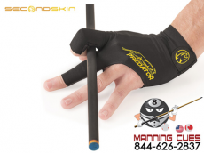Predator Second Skin Premium closed thumb Black and Yellow Pool Cue Glove