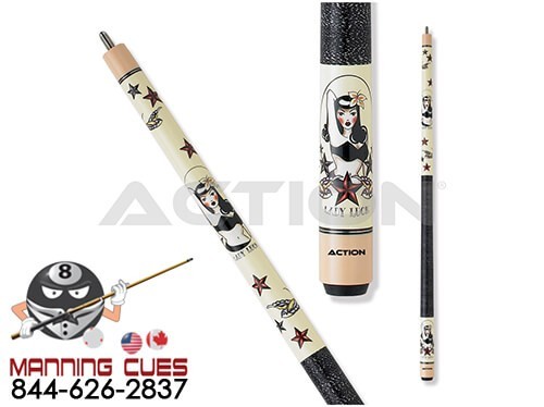 Action Impact IMP12 White with Red Blood Splatter Pool/Billiards Cue Stick 