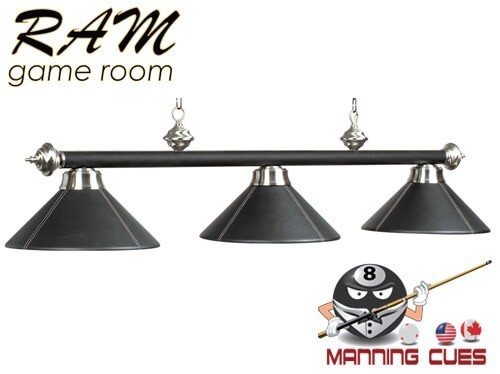 The look of black leather metal 3 light fixture