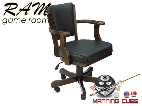 Game Chair with arms, padded vinyl seat & back - Cappuccino