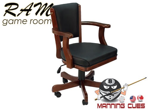 Game Chair with arms, padded vinyl seat & back - English Tudor