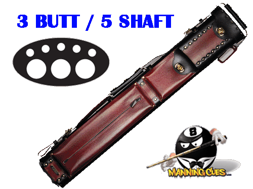 Instroke ISC35 3 Butt and 5 Shaft Cowboy Pool Cue Cases Black 