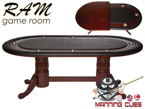 Game Table 84" Oval Solid Wood with Optional Wood Top 