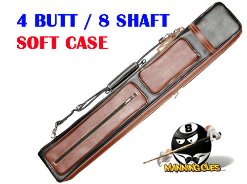 Instroke 4B/8S Black & Brown Soft Leather Cowboy Cue Case
